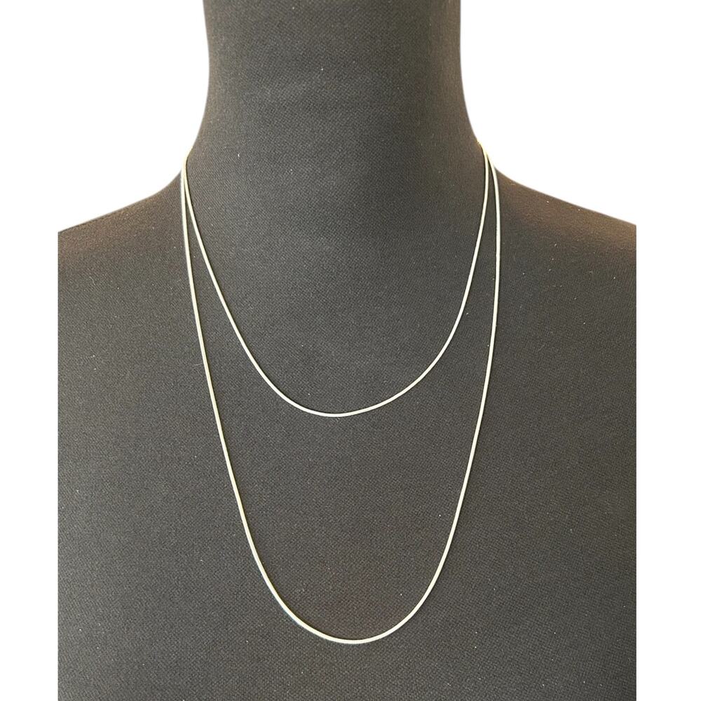 Silver Overlay Snake Chain SET 18 in and 24 in With Lobster Clasp Closure